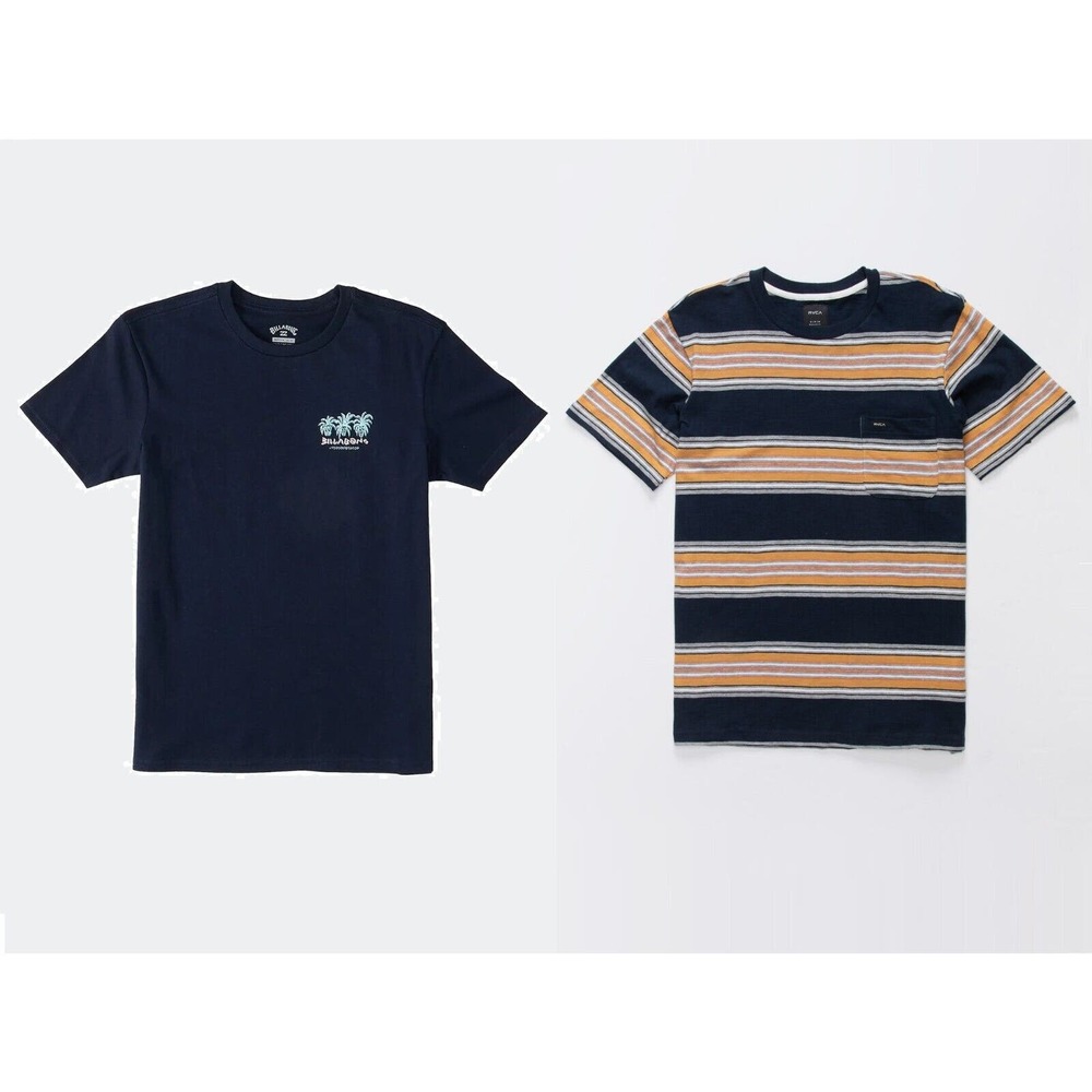 Lot of 2 Billabong RVCA‎ Boy's Crew Neck Tees T-Shirts